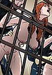 Held by the bandits in their remote hideout, the women face an atmosphere of fear and intimidation - Gentlemen's Club, The Origin (fansadox 637) by Predondo