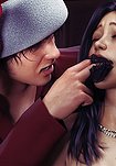 Her panties in her mouth and Justin's belt wrapped around her neck - Office Xmas Party (fansadox 642) by Hawke