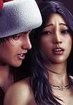 Her panties in her mouth and Justin's belt wrapped around her neck - Office Xmas Party (fansadox 642) by Hawke